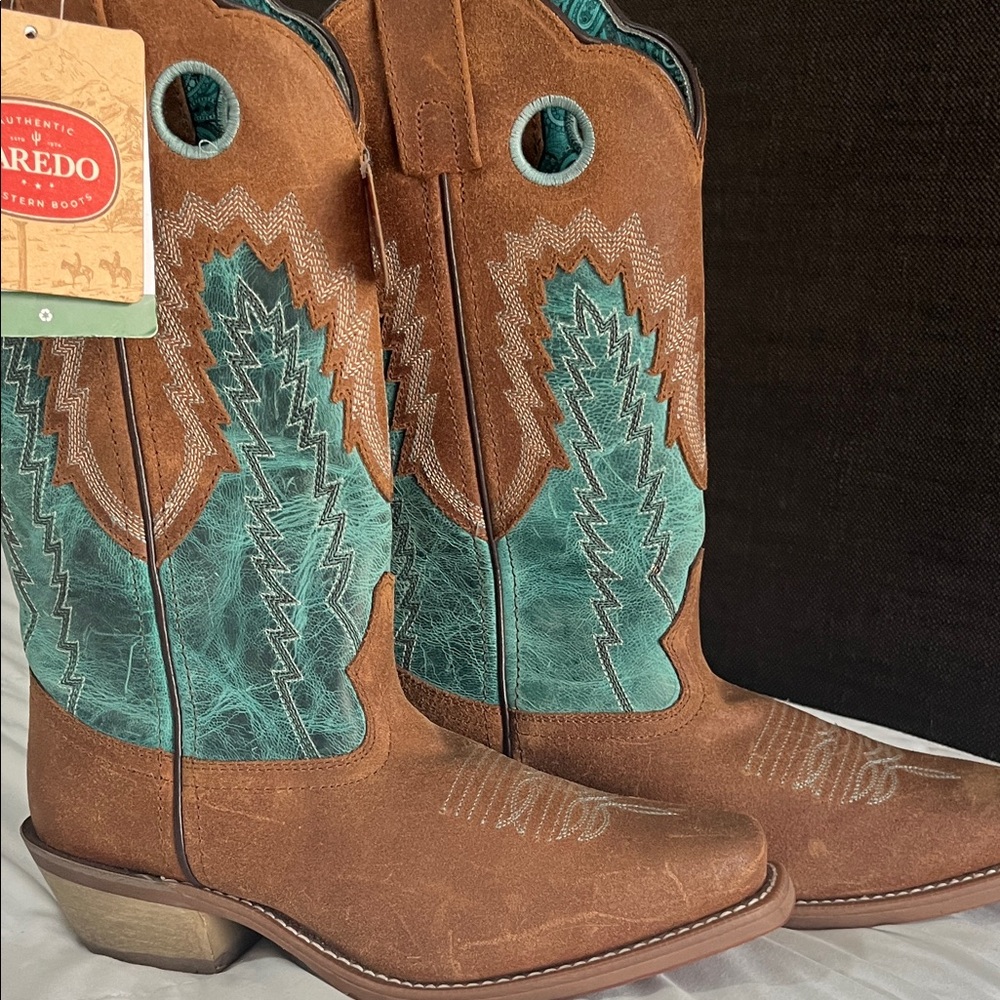 Laredo Turquoise and Brown Cowboy Boots